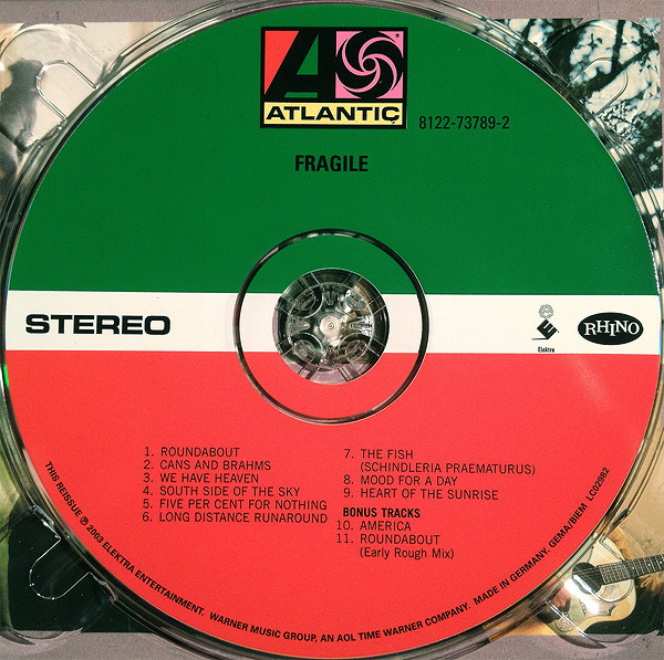 YES☆Fragile UK Atlantic Red/Maroon オリジナル YES☆Fragile UK