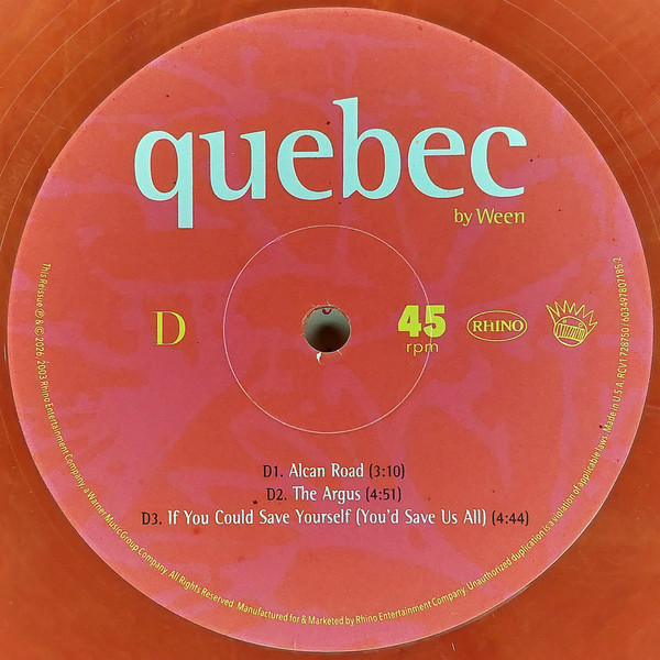 Quebec - Ween (#603497807185) - Omega Music