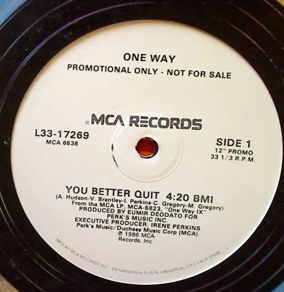 *USED* You Better Quit - One Way (#491802940180)