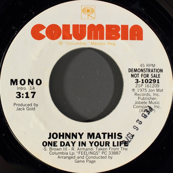 *USED* One Day In Your Life - Mathis, Johnny  (#463450983161)
