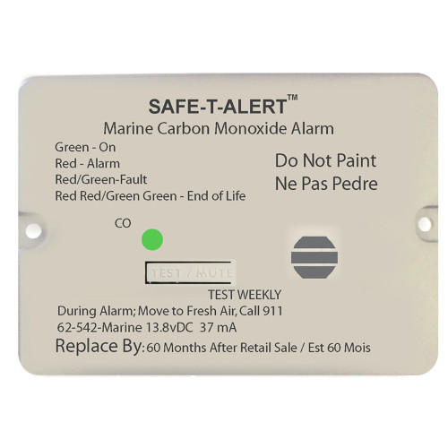 Safe-T-Alert 62 Series Carbon Monoxide Alarm w/Relay - 12V - 62-542-Marine-RLY-NC - Flush Mount - White (62-542-MARINE-RLY-NC)