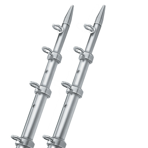 TACO 15' Silver/Silver Outrigger Poles - 1-1/8" Diameter (OT-0442VEL15)