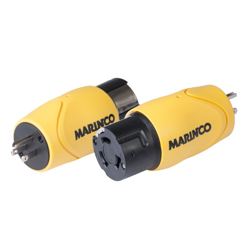 Marinco Straight Adapter - 15A Male Straight Blade to 50A 125/250V Female Locking (S15-504)