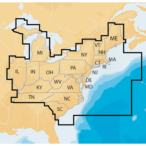 Navionics Nav Plus East MSD Regional Lakes And Coastal (MSD/NAV+EA)