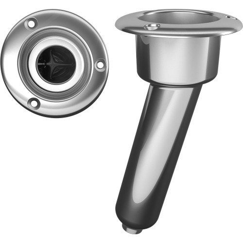 Mate Series Stainless Steel 15 Degree  Rod  Cup Holder - Drain - Round Top (C1015D)