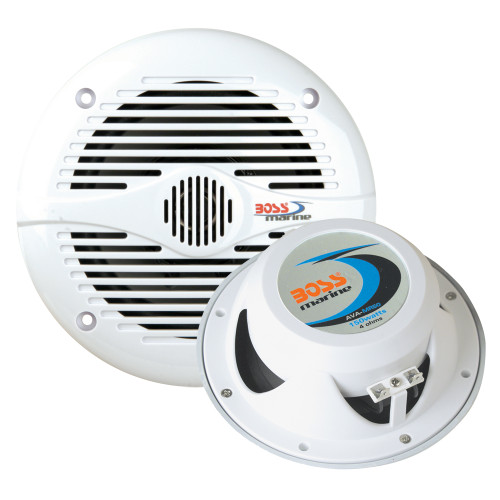 Boss Audio MR50W 5.25" Round Marine Speakers - (Pair) White (MR50W)