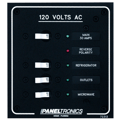 Paneltronics Standard AC 3 Position Breaker Panel & Main w/LEDs (9972313B)