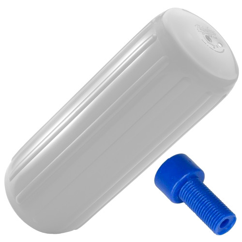 Polyform HTM-1 Hole Through Middle Fender 6.3" x 15.5" - White w/Air Adapter (HTM-1-WHITE)