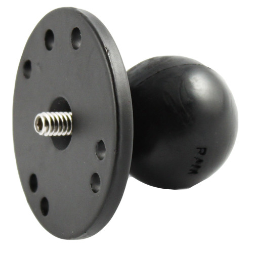 RAM Mount 2.5" Round Base w/1.5" Ball & 1/4"-20 Threaded Male Post For Cameras (RAM-202AU)