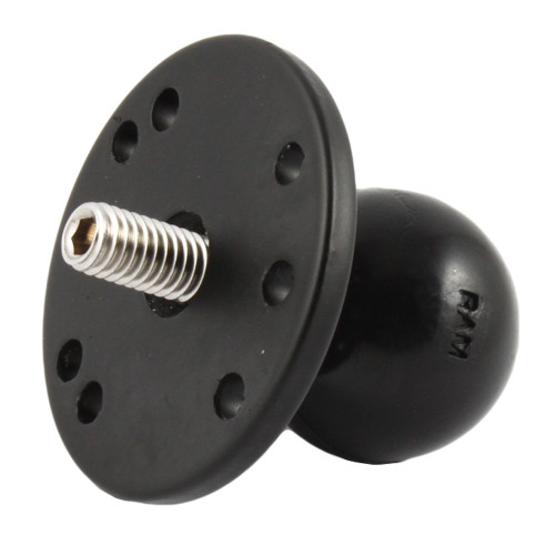 RAM Mount 2.5" Round Base w/1.5" Ball & 3/8"-16 Threaded Male Post For Cameras (RAM-202CU)