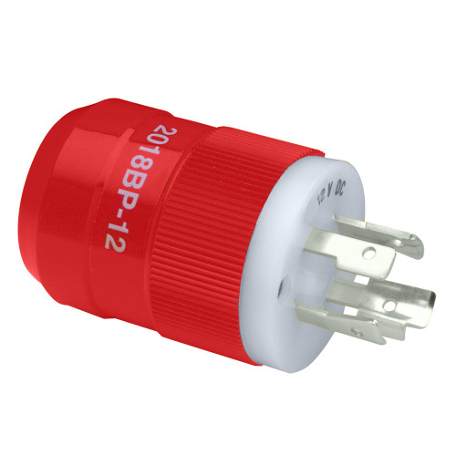 Marinco 2018BP-12 Locking Charger Plug (Male) - Red (2018BP-12)