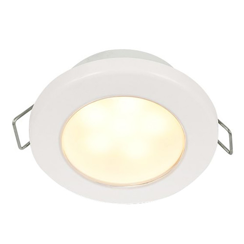 Hella Marine EuroLED 75 3" Round Spring Mount Down Light - Warm White LED - White Plastic Rim - 24V (958109611)