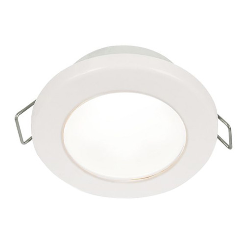 Hella Marine EuroLED 75 3" Round Spring Mount Down Light - White LED - White Plastic Rim - 12V (958110511)