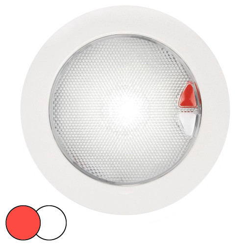 Hella Marine EuroLED 150 Recessed Surface Mount Touch Lamp - Red/White LED - White Plastic Rim (980630002)