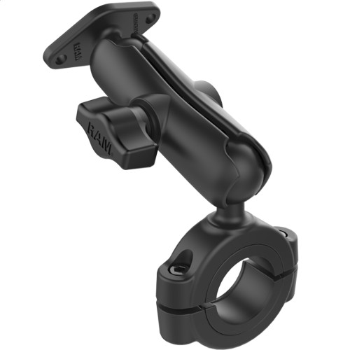 RAM Mount Torque 1-1/8" - 1-1/2" Diameter Handlebar/Rail Base w/1" Ball, Medium Arm  Diamond Ball Plate (RAM-B-408-112-15-238U)
