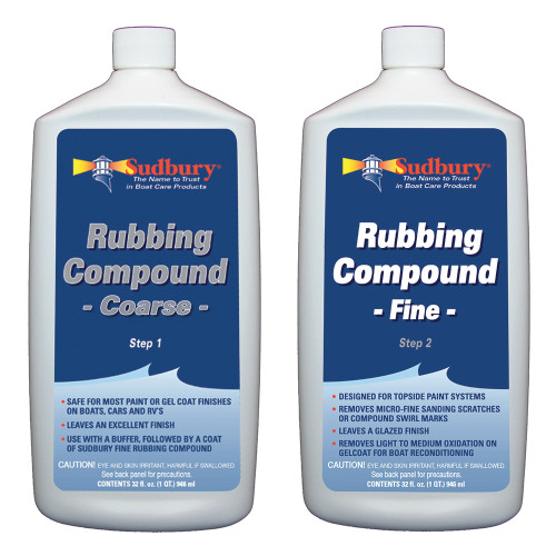 Sudbury Rubbing Compound Kit - Step 1 Coarse  Step 2 Fine - 32oz Each (444-442KIT)