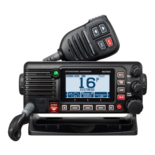 Standard Horizon GX2400B Matrix Black VHF w/AIS, Integrated GPS, NMEA 2000 30W Hailer,  Speaker Mic (GX2400B)