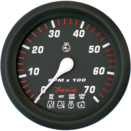 Faria Professional Red 4" Tachometer - 7,000 RPM w/System Check (34650)