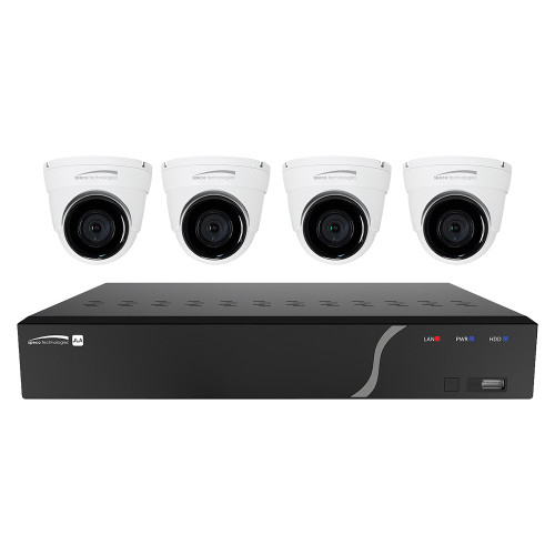 Speco 4 Channel NVR Kit w/4 Outdoor IR 5MP IP Cameras 2.8mm Fixed Lens - 1TB (ZIPK4T2)