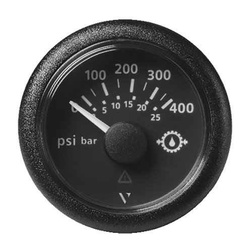Veratron 2-1/16" (52mm) ViewLine Transmission Oil Pressure 400 PSI/25 Bar - Black Dial  Round Bezel (A2C59514145)