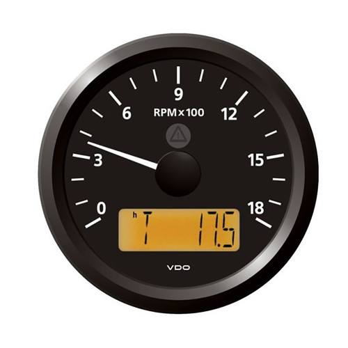 Veratron 3-3/8" (85 mm) ViewLine Tachometer - 0 to 6000 RPM - 8 to 32V - Black Dial  Triangle Bezel (A2C59512350)