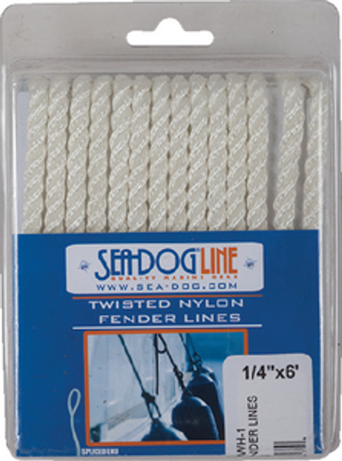 Sea Dog Line Twist Nylon Fendline 3/8X8 White Pr 301106008WH-1