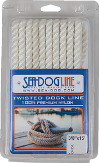 Sea Dog Line Dock Line Tws Wh 3/8 X15' 1/Pk 301110015WH-1