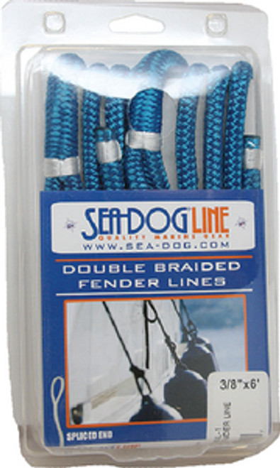 Sea Dog Line Double Braided Fnd Line3/8X6'Wt Pr/Pk 302110006WH-1