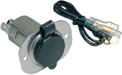 Marinco 12V Receptacle SS With Cap 20036