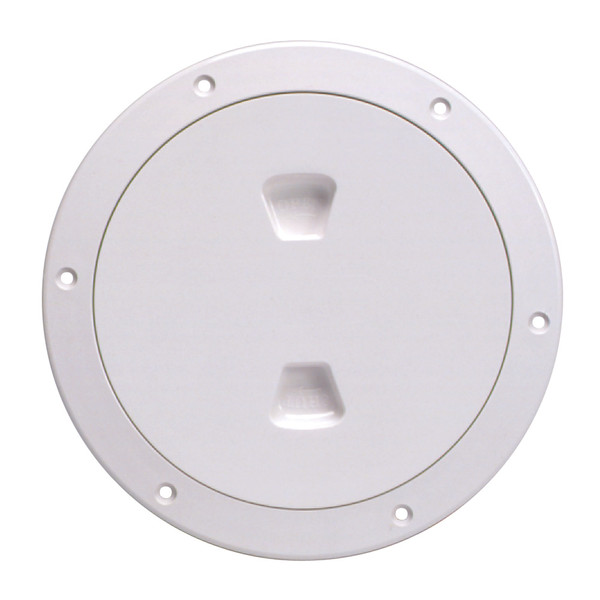 Beckson 6" Smooth Center Screw-Out Deck Plate - White (DP60-W)