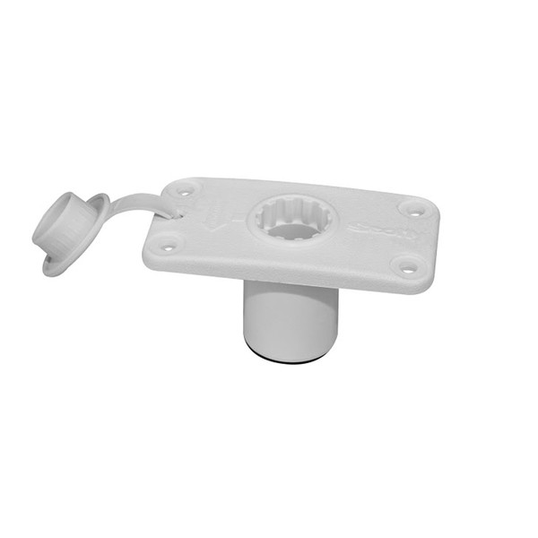 Scotty 244 Flush Deck Mount White w/Rain Cap (244-WH)