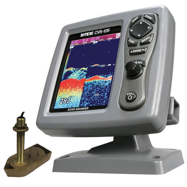 SI-TEX CVS-126 Dual Frequency Color Echo Sounder w/600kW Thru-Hull Tranducer 307/50/200T-CX (CVS-1266TH)