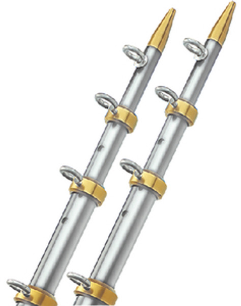 TACO 15' Telescopic Outrigger Poles HD 1- 1/2 " - Silver/Gold (OT-0541VEL15-HD)