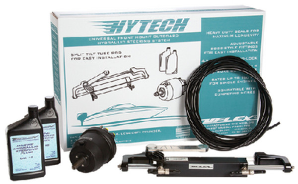 UFlex HYTECH 1.0 Front Mount OB Steering System For Up to 150HP w/UP20 F Helm, UC94-OBF, 40' Nylon Tubing, 2 Quarts Oil (HYTECH 1.0)