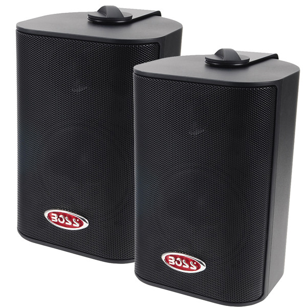 Boss Audio MR4.3B 4" 3-Way Marine Box Speakers (Pair) - 200W - Black (MR4.3B)