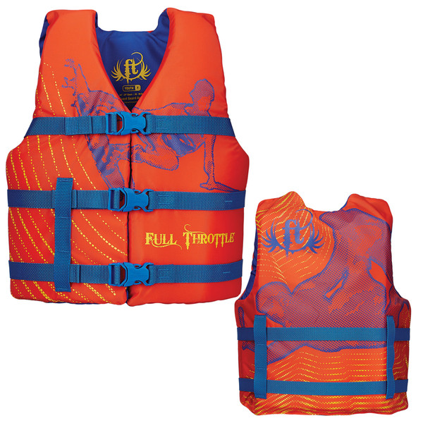 Full Throttle Character Life Vest - Youth 50-90lbs - Orange (104200-200-002-15)