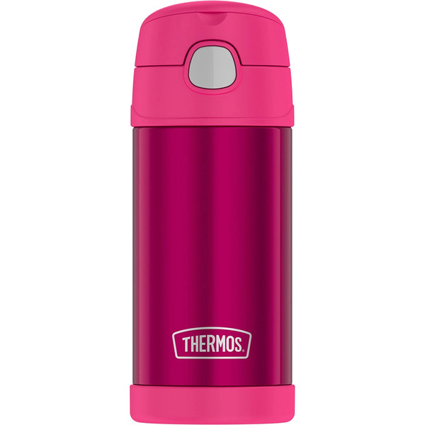Thermos FUNtainer Stainless Steel Insulated Pink Water Bottle w/Straw - 12oz (F4019PK6)