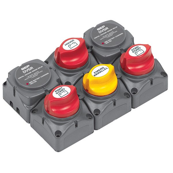 BEP Battery Distribution Cluster For Twin Outboard Engines w/Three Battery Banks (717-140A-DVSR)