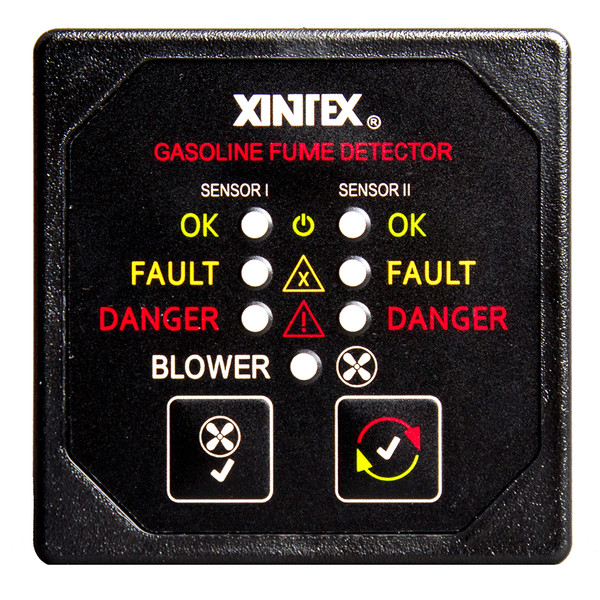 Xintex Gasoline Fume Detector & Blower Control w/2 Plastic Sensors - Black Bezel Display (G-2BB-R)