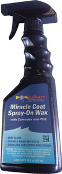 Sudbury Miracle Coat Spray-On Wax w/Carnauba   PTFE - 16oz Spray (418P)