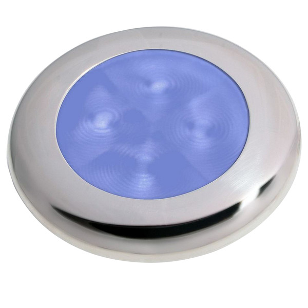 Hella Marine Polished Stainless Steel Rim LED Courtesy Lamp - Blue (980503221)