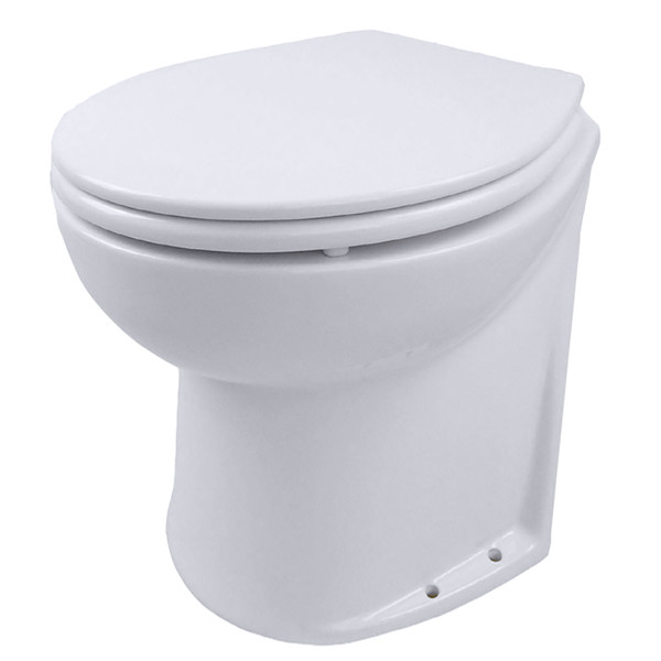 Jabsco Deluxe Flush 14" Slant Back 12V Electric Toilet w/Solenoid Valve (58060-1012)