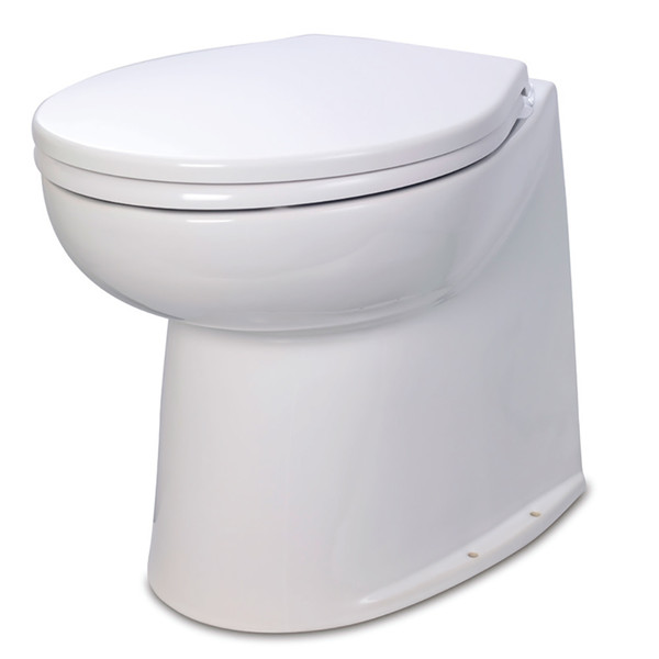 Jabsco Deluxe Flush 14" Straight Back 12V Electric Toilet w/Solenoid Valve (58080-1012)