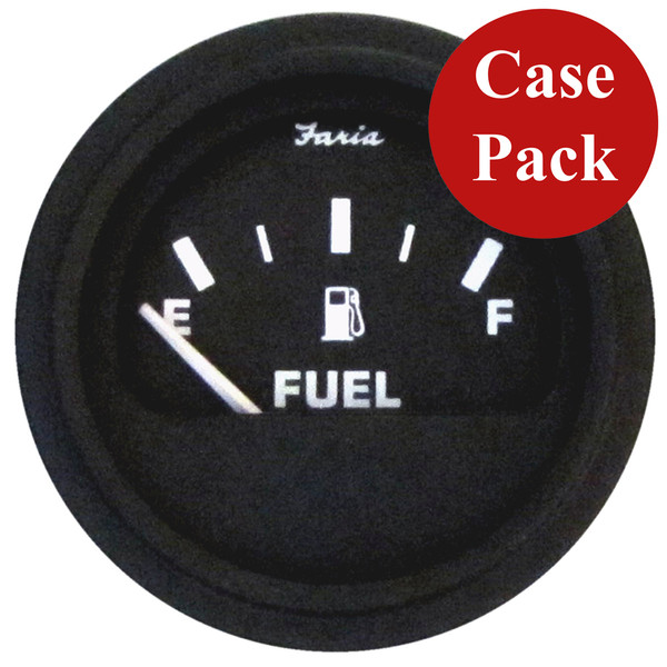 Faria Heavy-Duty Fuel Level Gauge (E-1/2-F) - Black *Bulk Case of 24* (GP0707B)