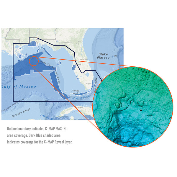 C-MAP Reveal Chart, St. Lucie to New Orleans (M-NA-Y644-MS)