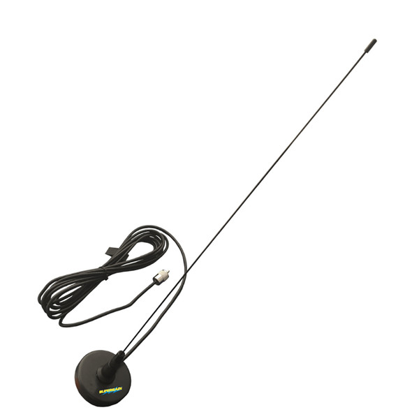 Glomex 21" Magnetic Mount VHF Antenna w/15 RG-58 Coaxial Cable  PL-259 Connector (SGWB50MAGBK)
