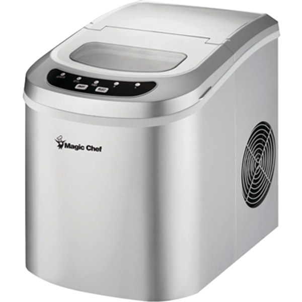 MagicChef Ice Maker, 27 lbs/day, Portable, Silver (MCIM22SV)