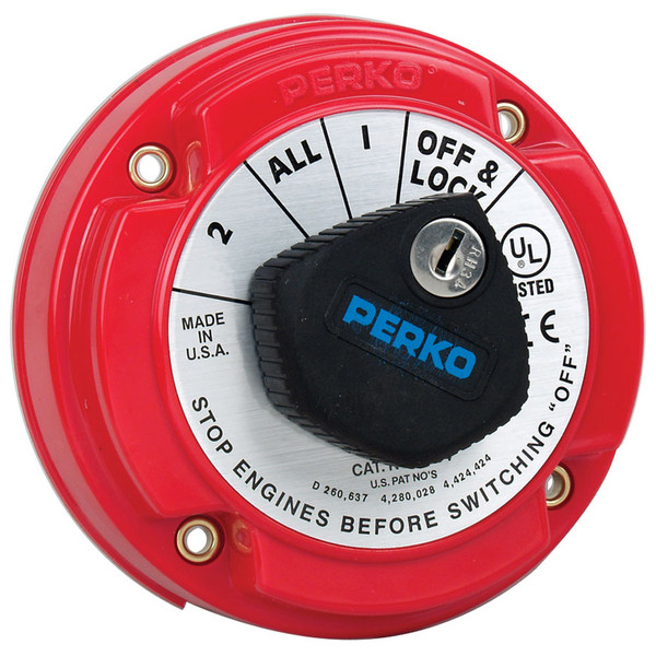 Perko 8504DP Medium Duty Battery Selector Switch w/Alternator Field Disconnect & Key Lock (8504DP)