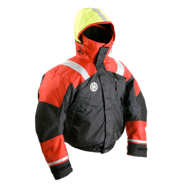 First Watch AB-1100 Flotation Bomber Jacket - Red/Black - Large (AB-1100-RB-L)