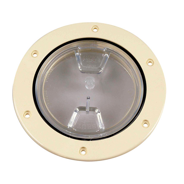 Beckson 4" Clear Center Screw-Out Deck Plate - Beige (DP40-N-C)